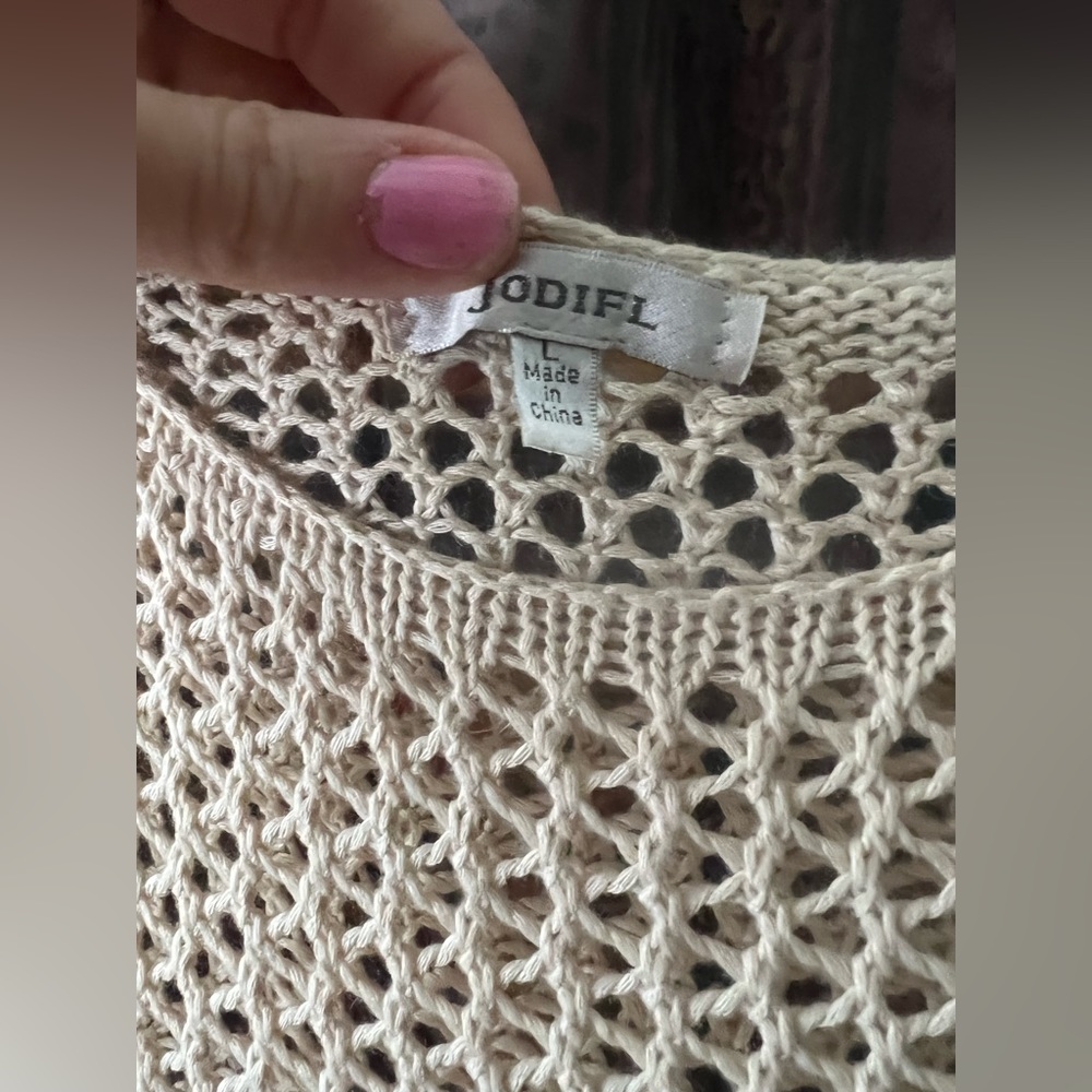 Knit Tank Top, Jodifl, sz Large, Maroon and Cream - Picture 3 of 3